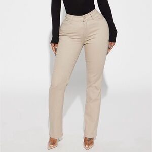 Straight Leg Uniform Pants - Khaki